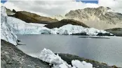  ?? AP ?? The melting of the glacier has put the city of Huaraz, located about 35 miles downslope, at risk from GLOF.
—