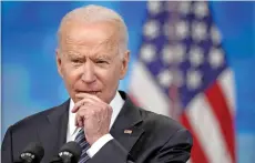  ?? — AFP photos ?? Fighting in the Middle East, a fuel shortage in the US, a sputtering economic recovery, and one person taking flak for it all: US’ President Joe Biden.
