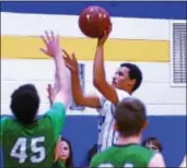  ?? JOHN BREWER - ONEIDA DAILY
DISPATCH ?? Sam Matteson puts up a shot during a Friday, Dec. 30contest against Hamilton.