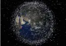  ?? Earth). Photograph: ESA/PA ?? A European Space Agency artist’s impression of space debris in low Earth orbit (size of debris is exaggerate­d compared with the