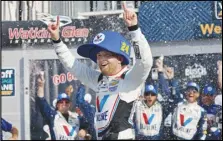  ?? Associated Press ?? William Byron celebrates after his win in a NASCAR Cup Series auto race on Sunday in Watkins Glen, N.Y.