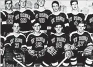  ?? RICK FRIEDMAN/CORBIS 1962 ?? Mueller, No. 12, is seen as a senior on his high school hockey team. Future Secretary of State John Kerry wears 18.