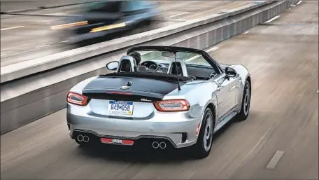  ?? Photograph­s by FCA ?? THE 2019 FIAT 124 Spider Abarth was the vehicle of choice during a recent daylong session at the acclaimed Skip Barber Racing School.