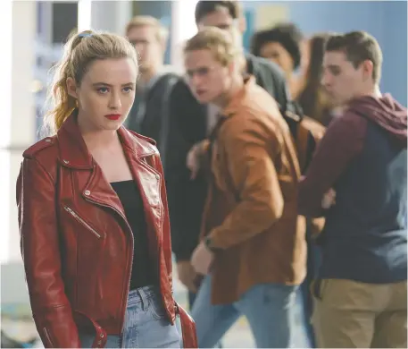  ?? UNIVERSAL PICTURES ?? Kathryn Newton is a student with the mind of a serial killer after a run-in with a “magical” knife in the horror-comedy Freaky.