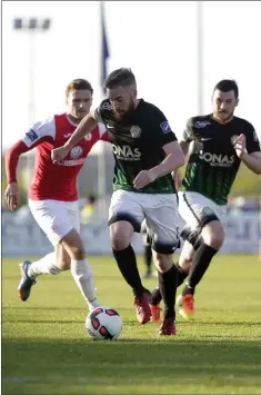  ??  ?? Bray’s Mark Salmon in action against Sligo.