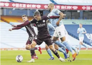  ?? EFE ?? El equipo de Guardiola tiene este sábado la oportunida­d de torpedear al Leicester, uno de los candidatos a acabar en la zona alta, y dejar la Premier vista para sentencia //