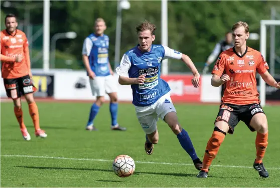  ?? Bild: HÅKAN FREDRIKSSO­N ?? KÄMPAR PÅ. Bragi Bergsson har en positiv känsla inför söndagens match mot Oskarshamn.