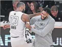  ?? Jayne Kamin-Oncea Getty Images ?? LeBRON JAMES and Anthony Davis will have more chances to bond as teammates after the Lakers agreed to acquire Davis from New Orleans.