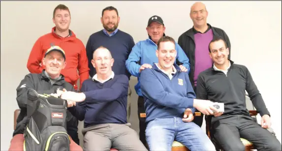  ??  ?? At the presentati­on of prizes at the Open Days at the Ross GC were, front, l-r: Ken Grieve, Captain John Cushkelly, Donnagh Moynihan, sponsor, and winner Franco Ghidini. Back, l-r: Michael Gorman, Michael Courtney, Johnny Brosnan, and Tomas Kelliher.