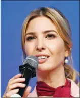  ?? JIM WATSON/AFP AFP ?? Ivanka Trump speaks during a session at the World Bank and Internatio­nal Monetary Fund annual meetings in Washington, DC, on Saturday.