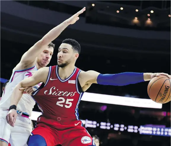  ?? MICHAEL PEREZ/THE ASSOCIATED PRESS ?? Ben Simmons, right, will be among the players strutting their stuff on Friday to kick off NBA All-Star weekend festivitie­s in Los Angeles.