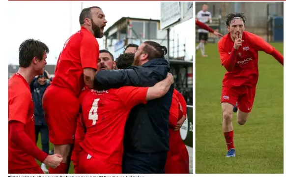  ?? Pictures: Neil Graham ?? Binfield celebrate after a superb display to progress in the FA Vase