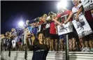  ??  ?? Sky Blue defender Estelle Johnson takes a selfie with young fans after a July match against the Washington Spirit in Piscataway, New Jersey. Photograph: Kena Betancur/AFP/Getty Images