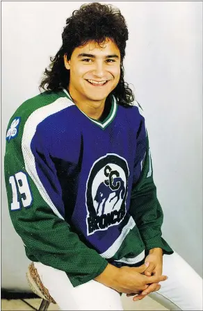  ?? — SOUTHWEST BOOSTER FILES ?? Kimbi Daniels of the Swift Current Broncos, circa 1989. He spent three years with the Broncs, racking up 283 points, including 54 goals and 64 assists in 1990-91.
