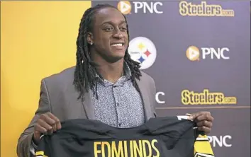  ?? Jessie Wardarski/Post-Gazette ?? Who knew that the selection of safety Terrell Edmunds Thursday night was only a precursor of things to come over the course of the three-day draft for the Steelers.