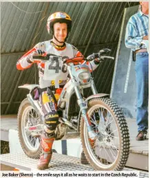  ??  ?? Joe Baker (Sherco) – the smile says it all as he waits to start in the Czech Republic.