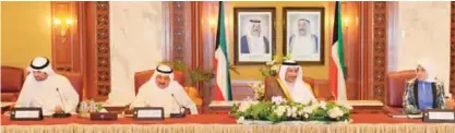  ??  ?? KUWAIT: His Highness the Prime Minister Sheikh Jaber Al-Mubarak Al-Hamad Al-Sabah chairs the first session of the premier term of the reformed Supreme Council for Planning and Developmen­t.