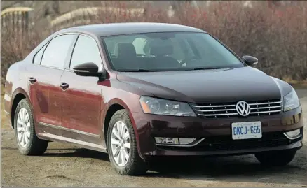  ?? Photos: Colleen De Neve, ?? The 2012 Volkswagen Passat TDI Trendline is sold in North America and China and was recently named Motor Trend Car of the Year.