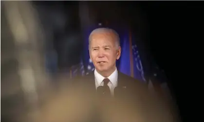  ?? Joe Biden in Milwaukee last month. Photograph: Scott Olson/Getty Images ??