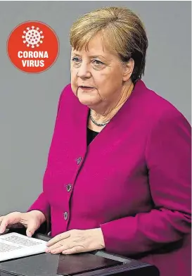  ??  ?? Deutsche Kanzlerin Merkel: „Bewegen uns auf dünnem Eis.“