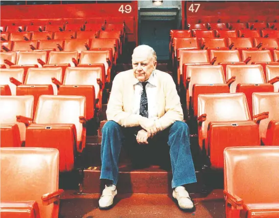  ?? FILES ?? Cantankero­us and controvers­ial, former Toronto Maple Leafs owner Harold Ballard is shown here at his beloved Maple Leaf Gardens. Ballard died April 11, 1990, at the age of 86.