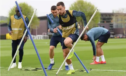  ??  ?? Eden Hazard is expected to play against Frankfurt but Chelsea have defensive problems. Photograph: Darren Walsh/Chelsea FC via Getty Images