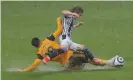  ??  ?? ▲ Morgan Gibbs-White and Conor Gallagher contend with one another and the worsening weather at the Hawthorns. Photograph: Tom Jenkins/The Guardian