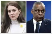  ?? IAN VOGLER — POOL VIA AP, AP PHOTO — MAYA ALLERUZZO ?? This combinatio­n of 2023photos shows Kate, Princess of Wales, left, and U.S. Secretary of Defense Lloyd Austin. Austin initially kept his prostate cancer quiet. Kate also waited to publicly disclose her cancer.