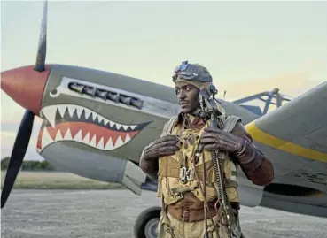  ?? /Supplied ?? History and legend: Ncuti Gatwa as Second Lieutenant Robert Daniels, one of the Tuskegee pilots. The entire Tuskegee operation of the 15th US Air Force was made up of African-Americans, from the mechanics to the cooks, the pilots and the commander.