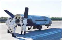  ?? US AIR FORCE/AFP ?? The Air Force’s X-37 B Orbital Test Vehicle mission 4 lands at NASA’s Kennedy Space Center Shuttle Landing Facility in Florida, on Sunday.