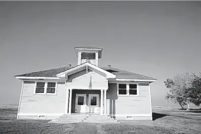  ?? BARBARA DAVIDSON/LOS ANGELES TIMES ?? The original schoolhous­e at Colonel Allenswort­h State Historic Park is one of a few original buildings on the site. Others are replicas, re-created in accordance with the lone panoramic photograph of the colony still in existence.