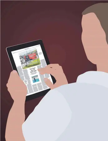  ?? GRAFIK: DAVID WEINERT ?? Immer dabei, auf Smartphone, Tablet oder Computer: Mit dem E-Paper können Sie die Zeitung in vollem Umfang digital lesen – überall auf der Welt, täglich aktuell.