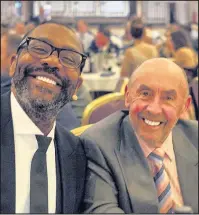  ??  ?? Comedian Sir Lenny Henry with Alan Nuttall, chairman of The Alan Nuttall Partnershi­p, based in Hinckley, at a charity event