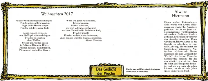  ??  ?? Hier ist ganz viel Platz, damit du etwas zu dem Gedicht malen kannst.