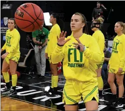  ?? ETHAN MILLER — GETTY IMAGES ?? Oregon’s Sabrina Ionescu, an East Bay native, holds the NCAA record for career triple-doubles for men or women. She will be a coveted WNBA draft pick soon.