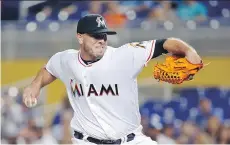  ?? THE ASSOCIATED PRESS FILES ?? Marlins pitcher Jose Fernandez was killed in a speedboat crash early Sunday morning near Miami. He was 24.
