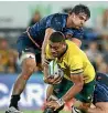  ??  ?? Lukhan Tui in action for the Wallabies against the Pumas on Saturday night.