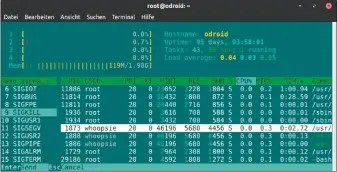  ?? ?? Was läuft hier (falsch)? Htop ist der beste Taskmanage­r für die Kommandoze­ile, weil er anpassungs­fähig ist und aus dem Ruder laufende Prozesse beenden kann.