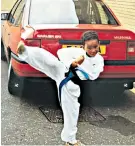  ??  ?? Self-defence: Lewis Hamilton learnt karate in the face of racial abuse