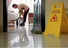  ??  ?? A cleaning company may not feel much pressure to pay more because it can always find more cleaners.