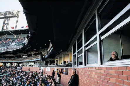  ?? Photos by Santiago Mejia / The Chronicle ?? Giants executive Brian Sabean (right) said, “Whatever culture we created, whatever atmosphere, that window is closed.”