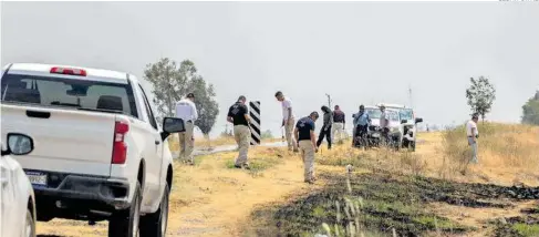  ?? CESAR ORTIZ ?? Hubo un despliegue de cuerpos de seguridad y se buscaron indicios en varios puntos de la 120