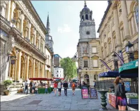  ?? (Rick Steves’ Europe) ?? Corn Street shows off the stately architectu­re from Bristol’s financial boom years.