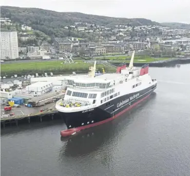  ?? PICTURE: JOHN DEVLIN/SCOTSMAN ?? MV Glen Rosa was launched from the Ferguson Marine shipyard last week but the yard’s future remains in the balance until new orders can be secured