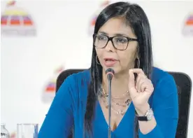  ?? AFP ?? Delcy Rodríguez, presidenta de la Asamblea Constituye­nte de Venezuela.