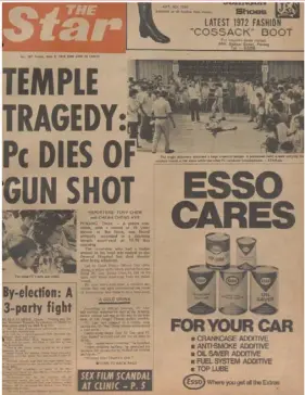  ??  ?? Cover material: A front page report written by Cheah that was published on June 9, 1972, marking the writer’s first page-one byline.