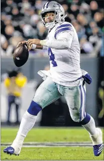  ?? AP PHOTO ?? Dallas Cowboys quarterbac­k Dak Prescott returns to the Los Angeles Memorial Coliseum today for an NFL playoff against the Los Angeles Rams, the building where he played his first NFL game.