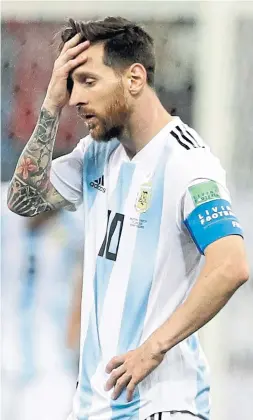  ?? PETR DAVID JOSEK/THE ASSOCIATED PRESS ?? Lionel Messi will turn 31 before Argentina plays to stay alive in the World Cup against Nigeria on Tuesday, while Croatian sparkplug Luca Modric, below, buried the backbreaki­ng second goal in Thursday’s victory.