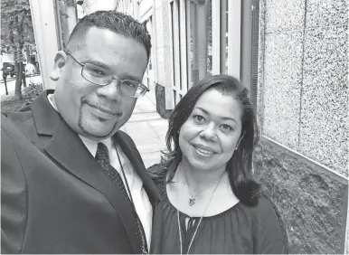  ?? JOEL RODRIGUEZ ?? Joel Rodriguez, with wife Marlin Benitez, says he borrowed money, took out a loan and worked for Uber, Lyft, Postmates and Instacart during the partial government shutdown.