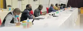  ?? Photo: Emmency Nuukala ?? Attentive… Cabinet ministers have been called upon to guard against the vices of division, tribalism, regionalis­m, racism and corruption.